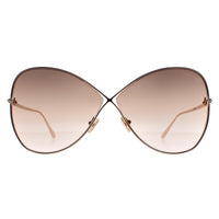 Tom Ford Sunglasses FT0842 Nickie 28F Shiny Rose Gold Brown Gradient