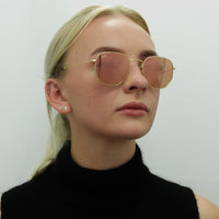 Ray-Ban Sunglasses Hexagonal 3548N 001/Z2 Gold Copper Flash Mirror