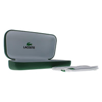 Lacoste large green clamshell Sunglasses Case w cleaning cloth or microfibre bag