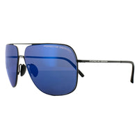 Porsche Design Sunglasses P8607 A V279 Black Dark Blue Mirror