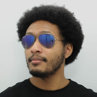 Ray-Ban Sunglasses Aviator 3025 Gunmetal Polarized Blue Gradient Grey 004/78 58mm