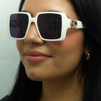 Gucci Square Womens White with Silver Dark Grey GG1692S