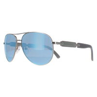 Guess Sunglasses GU7295 06X Shiny Dark Nickeltin Blue Mirror