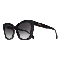 Fendi Sunglasses FE40151I Lettering 01B Shiny Black Smoke Grey Gradient