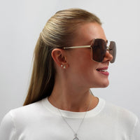Gucci Sunglasses GG0817S 002 Gold Brown