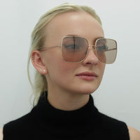 Jimmy Choo Sunglasses ALIANA/S PY3 2S Copper Gold Nude Pink Flash Silver Mirror