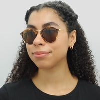 Ray-Ban Sunglasses Round Fleck 2447 1160 Tortoise & Gold Brown