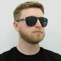 Persol Sunglasses PO0714 95/58 Black Green Polarized Folding 54mm