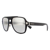Versace Sunglasses VE2199 10006G Matte Black Dark Grey Silver Mirror