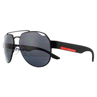 Prada Sport Sunglasses PS57US DG05Z1 Black Rubber Grey Polarized