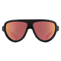 Moncler Sunglasses ML0089 01Z Shiny Black with Pink Leather Blue with Pink Mirror