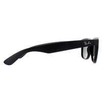 Ray-Ban Sunglasses New Wayfarer 2132 622/30 Rubber Black Silver Flash Mirror 55mm