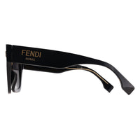 Fendi Sunglasses FE40101I Fendi Roma 01A Shiny Black Smoke Grey