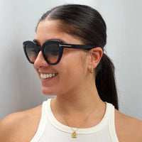 Tom Ford Sunglasses Izzi FT0845 01B Shiny Black Smoke Gradient