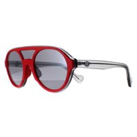 Moncler Sunglasses ML0052 66C Shiny Red and Grey Transparent Grey Mirror