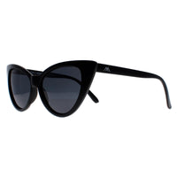 Montana Sunglasses - Womens Cat-Eye MP71 - Matte Black Frame - Grey Polarized Lens
