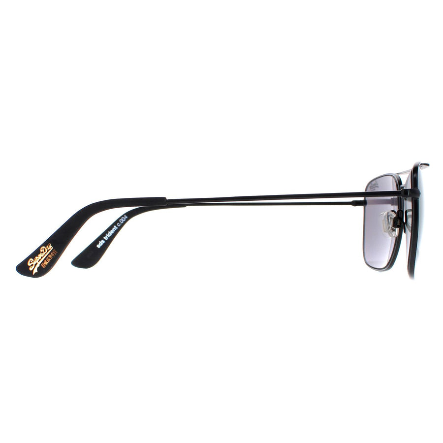 Superdry Sunglasses Trident SDS 004 Matte Black Oil Slick Mirror