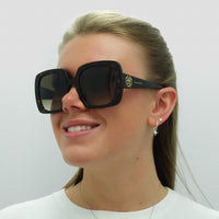 Alexander McQueen Sunglasses AM0378S 002 Tortoise Brown Gradient