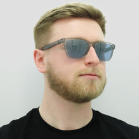 Polo Ralph Lauren Sunglasses PH4167 51111U Shiny Transparent Grey Light Blue Silver Mirror