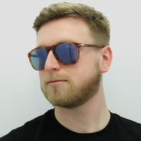 Persol Sunglasses 9649 96/56 Terria di Siena Tortoise Blue