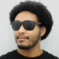 Prada Sport Sunglasses PS01US 1AB5Z1 Black Grey Polarized