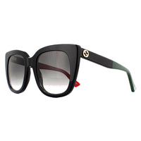 Gucci Sunglasses GG0163SN 003 Black with Red and Green Brown Gradient