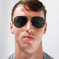 Ray-Ban Sunglasses Blaze Aviator 3584N 905071 Gold Dark Green 58mm