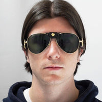 Versace Sunglasses 2150Q 100287 Gold Dark Grey