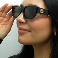 Gucci Sunglasses GG1667SK 001 Black with Ivory Grey