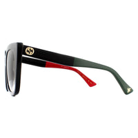 Gucci Sunglasses GG0163SN 003 Black with Red and Green Brown Gradient