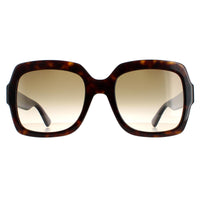 Gucci GG0036SN Sunglasses Havana Glitter Blue and Red Brown Gradient