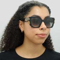 Prada Sunglasses PR15WS 3890A7 Black and Medium Tortoise Light Grey Gradient