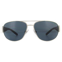 Polo Ralph Lauren Sunglasses PH3052 904687 Matte Silver and Blue Grey