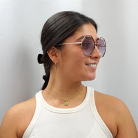 Chloe Sunglasses CH0046S 003 Havana Gold Violet Blue Gradient
