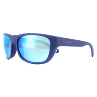 Polaroid Sport Sunglasses PLD 7030/S FLL 5X Matte Blue Blue Mirror Polarized