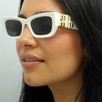 Miu Miu Sunglasses MU09WS 1425S0 White Dark Grey