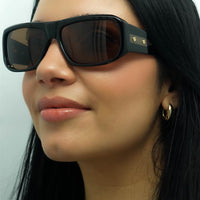 Dita Sunglasses Superflight DTS133-61-01 Black Yellow Gold Dark Brown