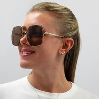 Gucci Sunglasses GG0817S 002 Gold Brown