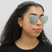 Michael Kors Sunglasses MK1062 La Paz 11086G Rose Gold Silver Mirror