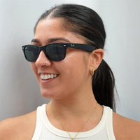 Ray-Ban Sunglasses New Wayfarer 2132 901 Gloss Black Green G-15 Small 52mm