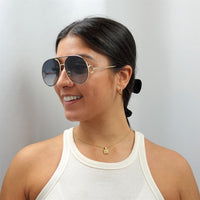 Chloe Sunglasses CH0145S 001 Gold Black Grey Gradient