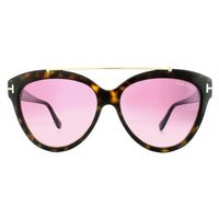 Tom Ford Sunglasses 0518 Livia 52Z Dark Havana Gradient Mirror Violet