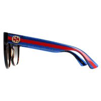 Gucci Sunglasses GG0035SN 004 Havana with Blue and Red Brown Gradient