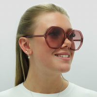 Chloe Sunglasses CH0008S Esther 003 Pink Crystal Pink Brown Gradient