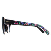 Salvatore Ferragamo Sunglasses SF912S 001 Black with Flower Print Grey Gradient