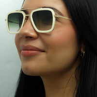 Dita Sunglasses Flight 006 7806 S White Gold Dusty Pink Dark Grey to Clear Gradient