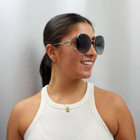 Gucci Sunglasses GG0225S 001 Gold Grey Gradient