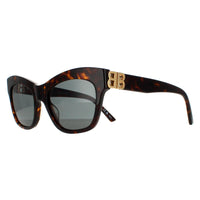 Balenciaga Sunglasses BB0132S 002 Dark Havana and Gold Green Grey