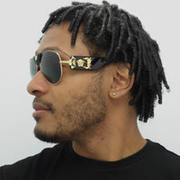 Versace Sunglasses 2150Q 100287 Gold Dark Grey