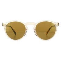 Oliver Peoples Sunglasses Gregory Peck 5217 1485W4 Honey Dark Brown Gold Mirror